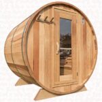 Clear Red Cedar Barrel Sauna – 7’x6′