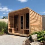 Knotty Red Cedar Luna Sauna with Porch – 8’x6′