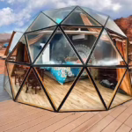 High Quality Outdoor Luxury Glamping Igloo Glass Dome Tent for Resort with Bathroom