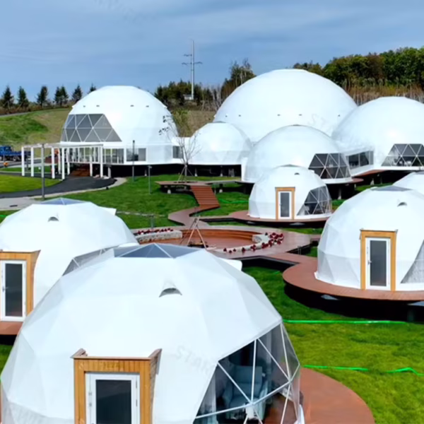 Outdoor Glamping Hotel Round Geo Geodesic Garden Igloo Dome House Tent with Bathroom