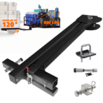 500 lb Capacity Swing Away Hitch Adapter – 2" Receiver Hitch Extender with 120° Swing Arm, Locking Mechanism & Anti-Wobble Stabilizer