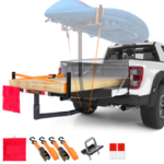 2-in-1 Adjustable Truck Bed Extender – Heavy-Duty Steel Hitch Mount (750 lb Capacity)