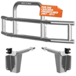 90" Heavy-Duty Front Bumper Guard with Mounting Brackets for Freightliner Cascadia (2007–2017) – Stainless Steel Deer Guard, No-Drill Installation