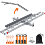73" Hitch Mounted Motorcycle Carrier with Loading Ramp – Heavy-Duty Steel Dirt Bike Rack, 500 lb Capacity, 2" Receiver Mount