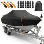 Waterproof Boat Covers – Polyester Oxford Fabric, UV-Resistant All-Weather Protection for V-Hull, Tri-Hull, Fishing & Bass Boats