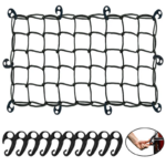 Heavy-Duty Cargo Bungee Net – 6mm Elastic Mesh with Adjustable Hooks for Truck Beds, Roof Racks & Cargo Carriers (Weatherproof, Universal Fit)